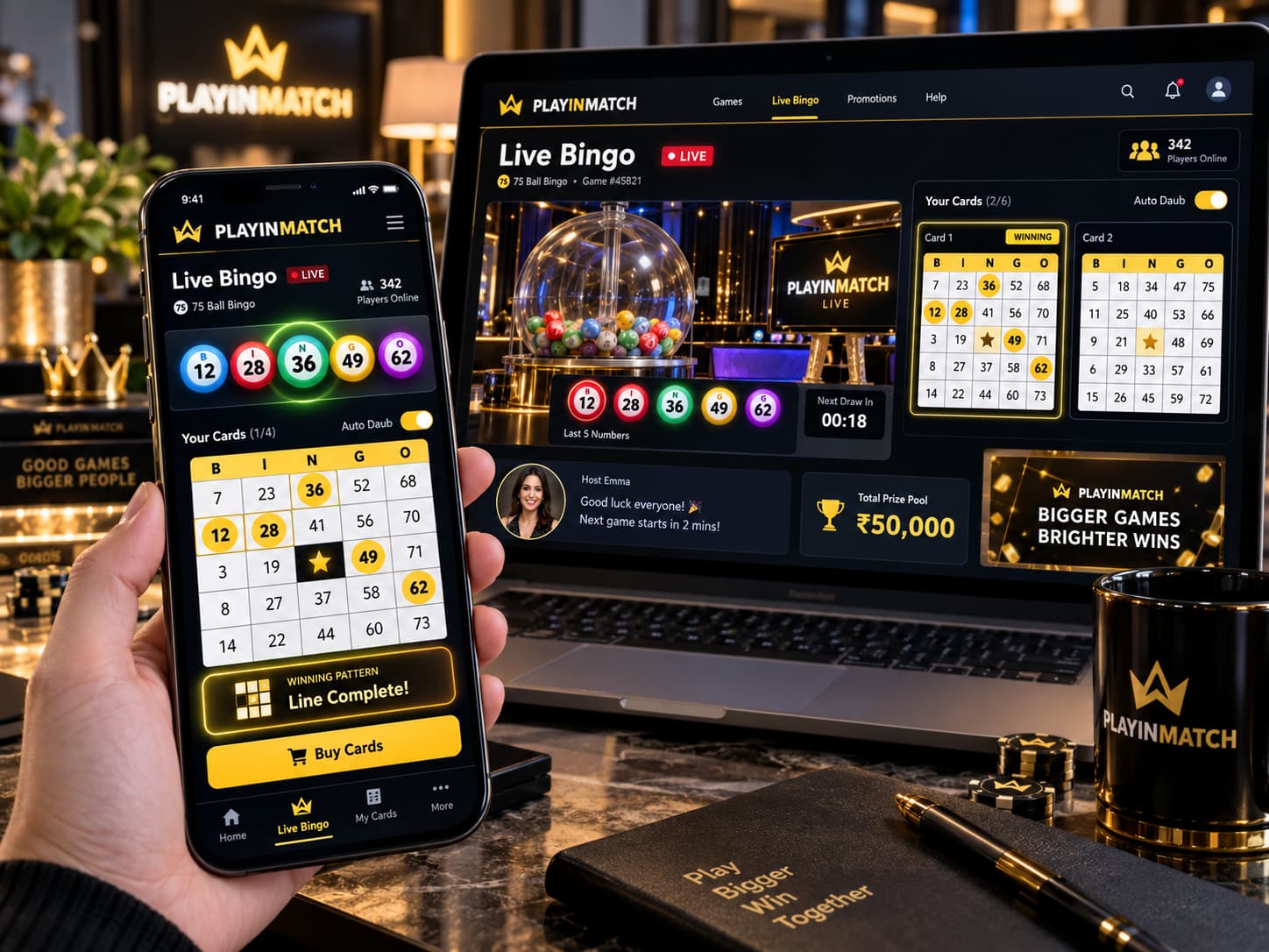 Live Bingo at Playinmatch
